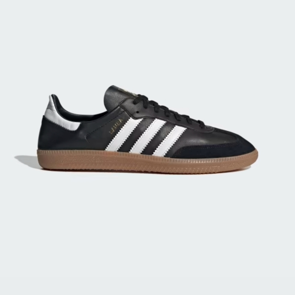 Adidas Men's Samba Decon Leather Sneakers in Black & Gum Size 11.5